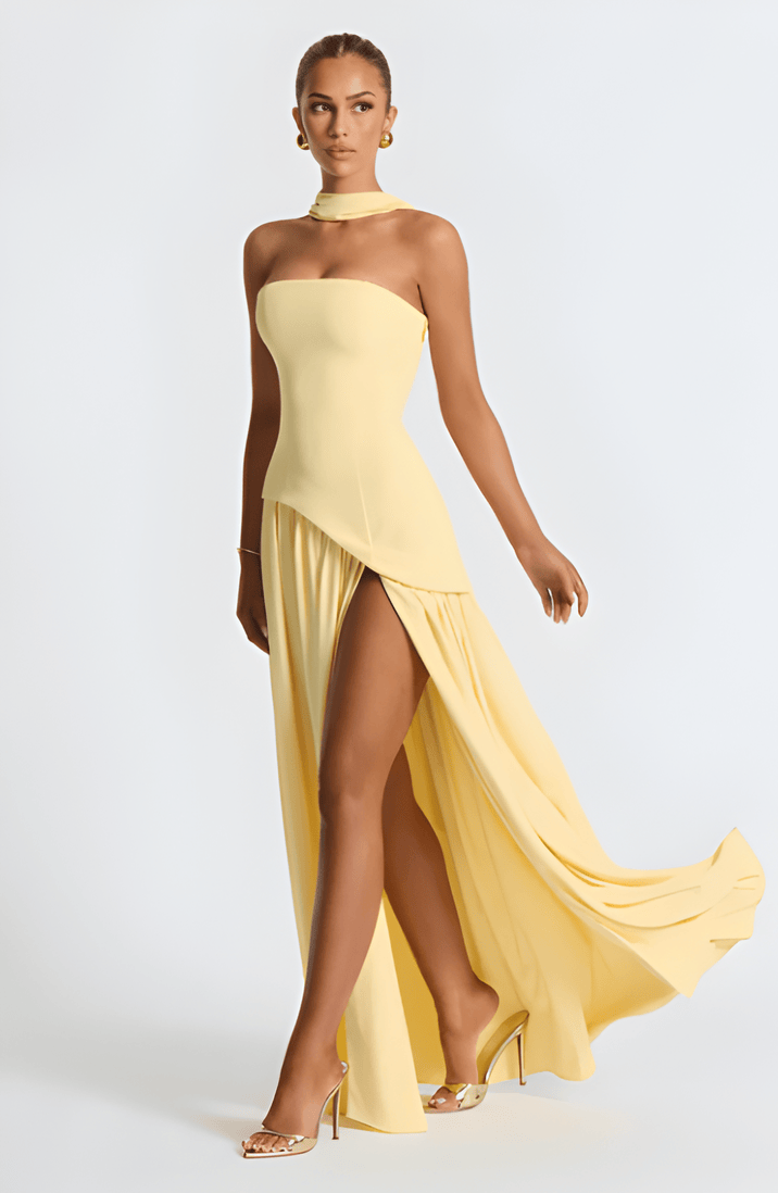 Anavelle - Trägerloses Maxikleid Mit Schlitz