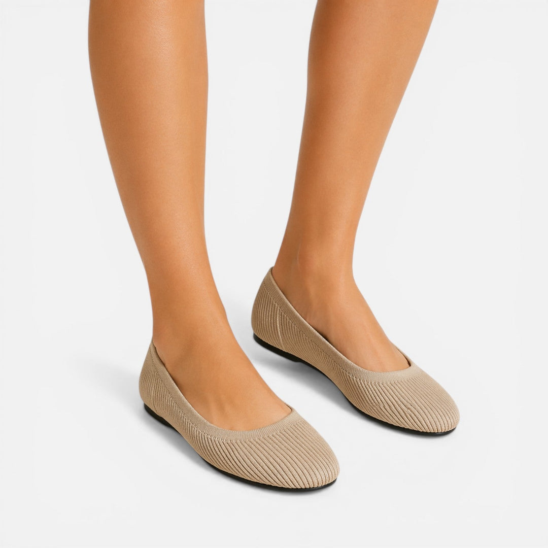 Juliana - Damen Strick Ballerina Slipper Komfort Slip On Schuhe