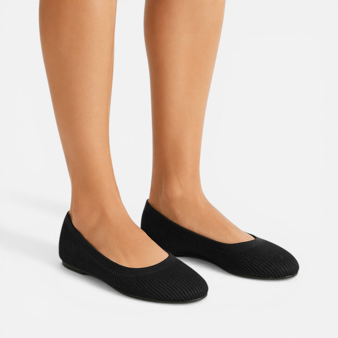 Juliana - Damen Strick Ballerina Slipper Komfort Slip On Schuhe