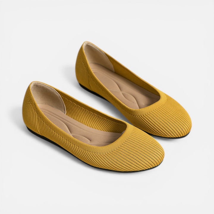 Juliana - Damen Strick Ballerina Slipper Komfort Slip On Schuhe