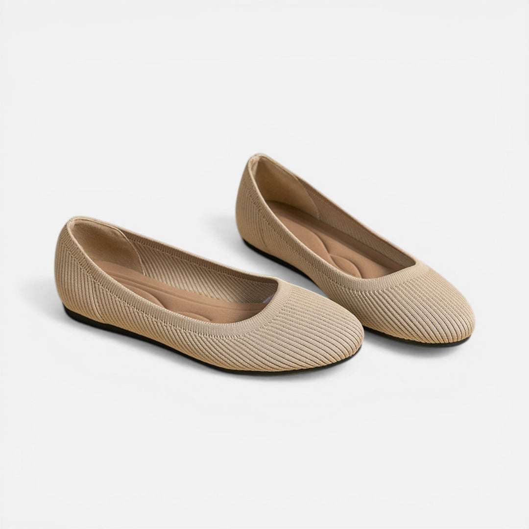 Juliana - Damen Strick Ballerina Slipper Komfort Slip On Schuhe