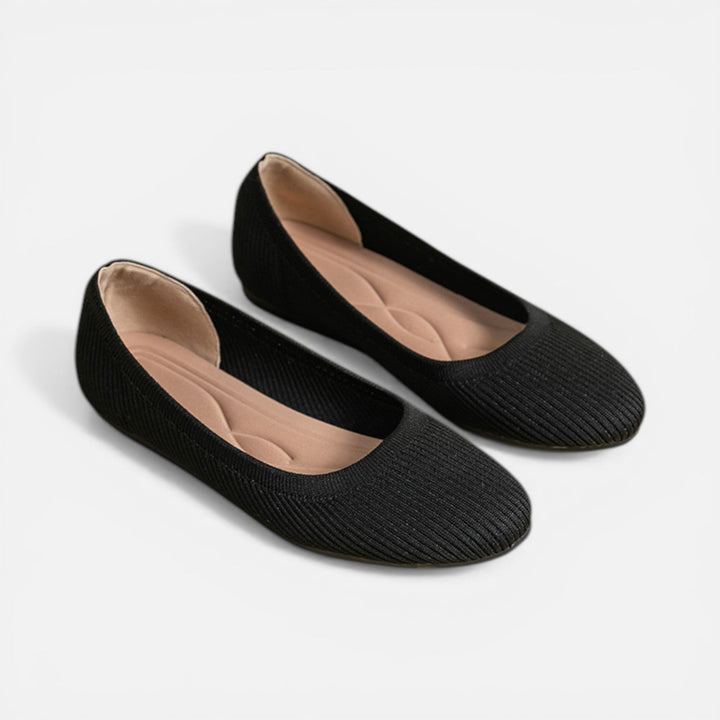 Juliana - Damen Strick Ballerina Slipper Komfort Slip On Schuhe