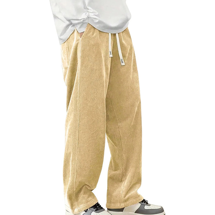 Herren Cordhose mit weiter Jogger Passform und Kordelbund