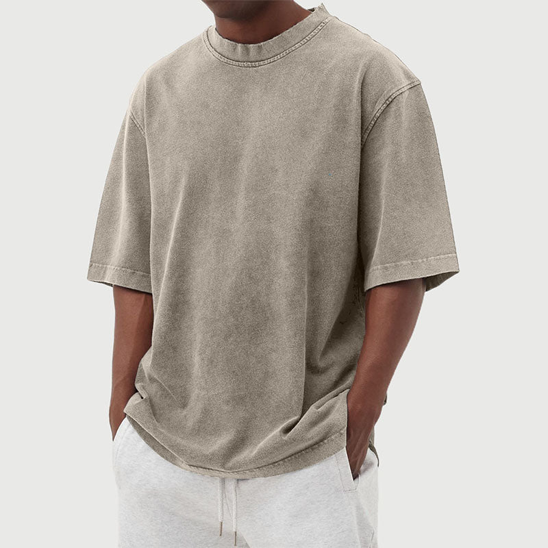Men's cotton T-shirt with a washed look and relaxed fit