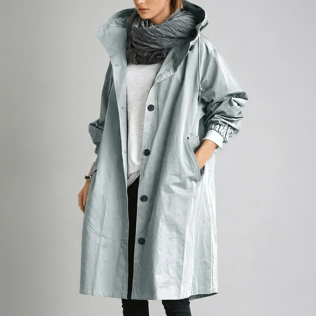 Women's waterproof lightweight hooded jacket