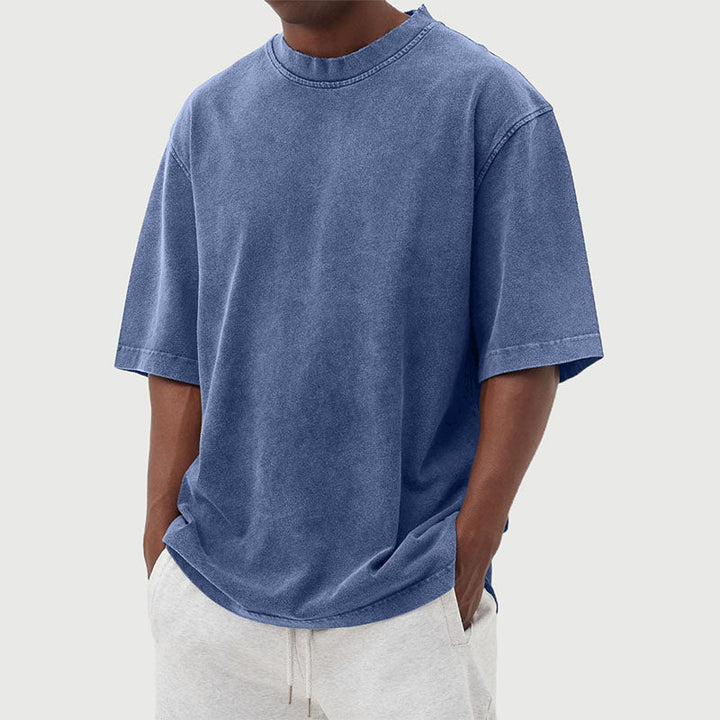 Men's cotton T-shirt with a washed look and relaxed fit