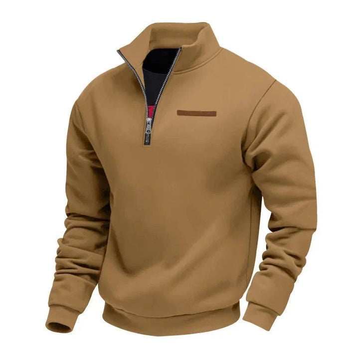 Herrenpullover mit Reißverschluss und Stehkragen