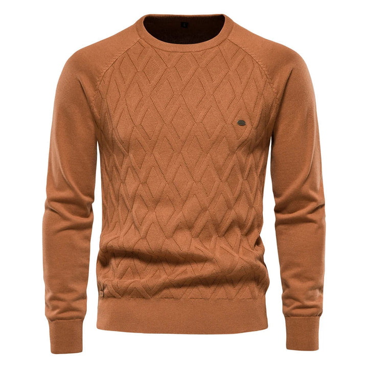 Herrenpullover mit Rautenmuster und schmaler Passform