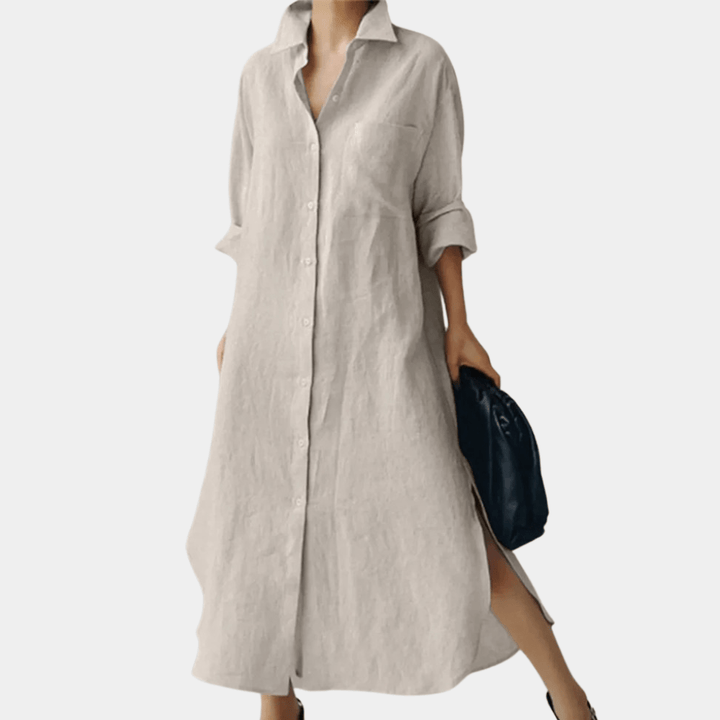 Aroha – Oversized Leinen Hemdkleid