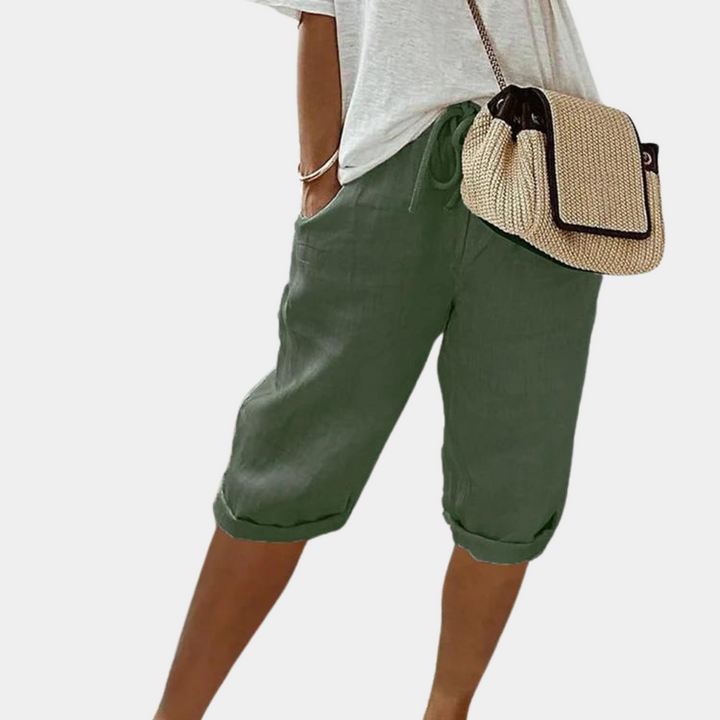 Damen Leinen Shorts bequem elegant - Image 3