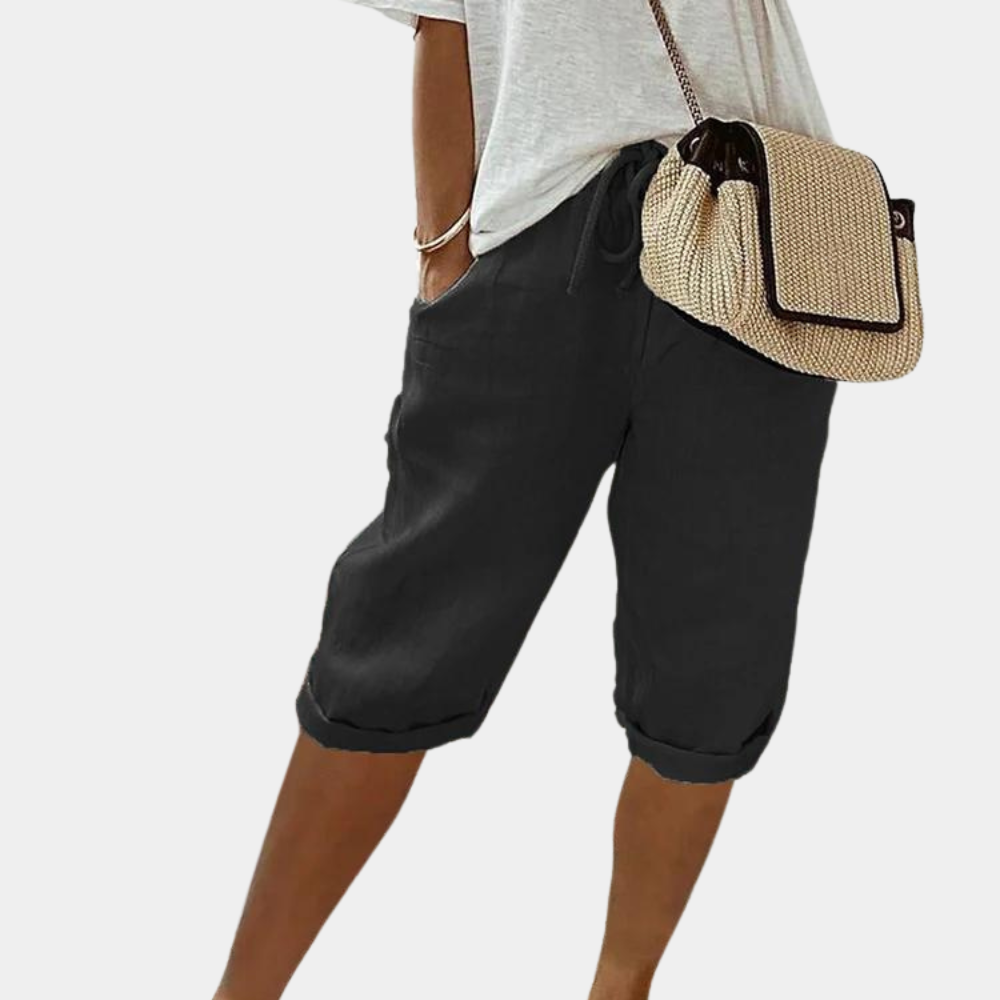 Damen Leinen Shorts bequem elegant - Image 4