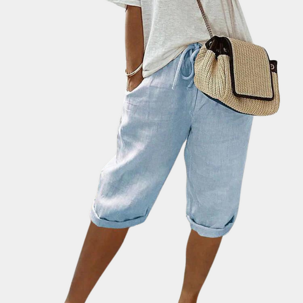 Damen Leinen Shorts bequem elegant