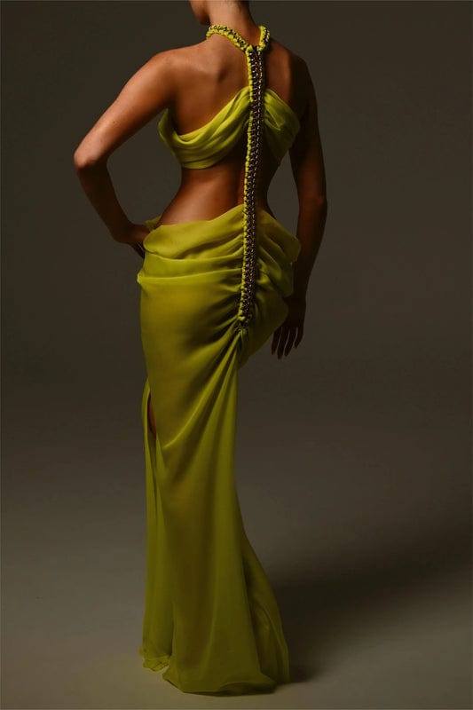 Calliera – Ärmelloses Cutout Maxikleid Gelb