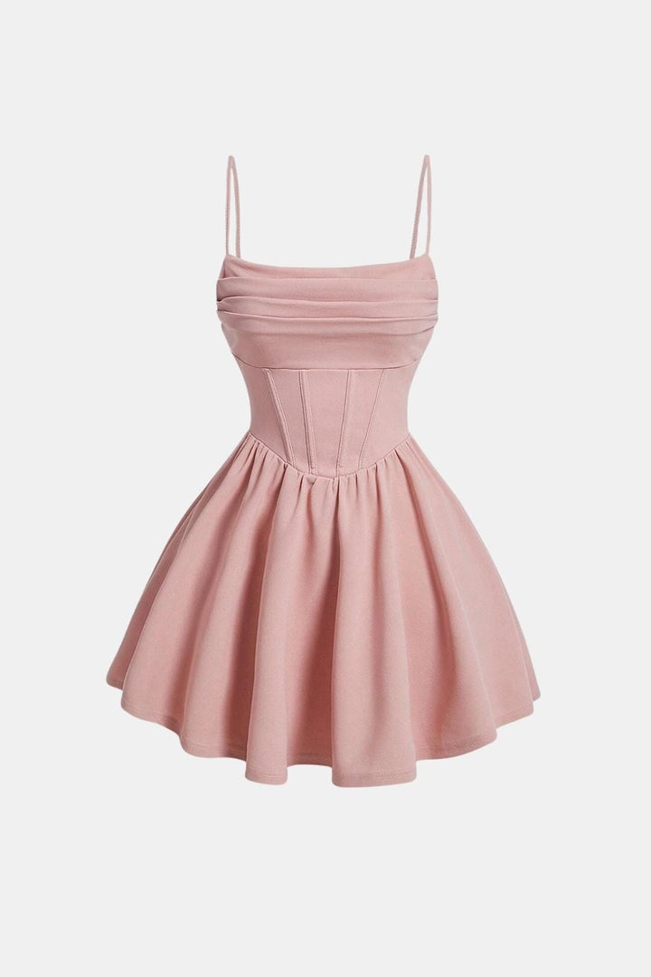 Calyraea - Gerafftes Träger Mini Kleid