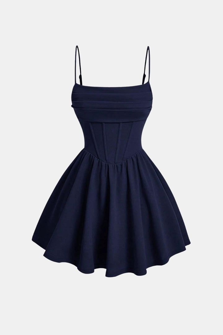 Calyraea - Gerafftes Träger Mini Kleid