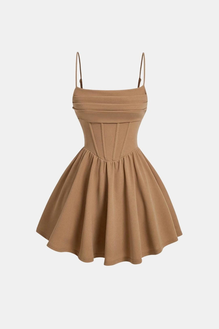 Calyraea - Gerafftes Träger Mini Kleid