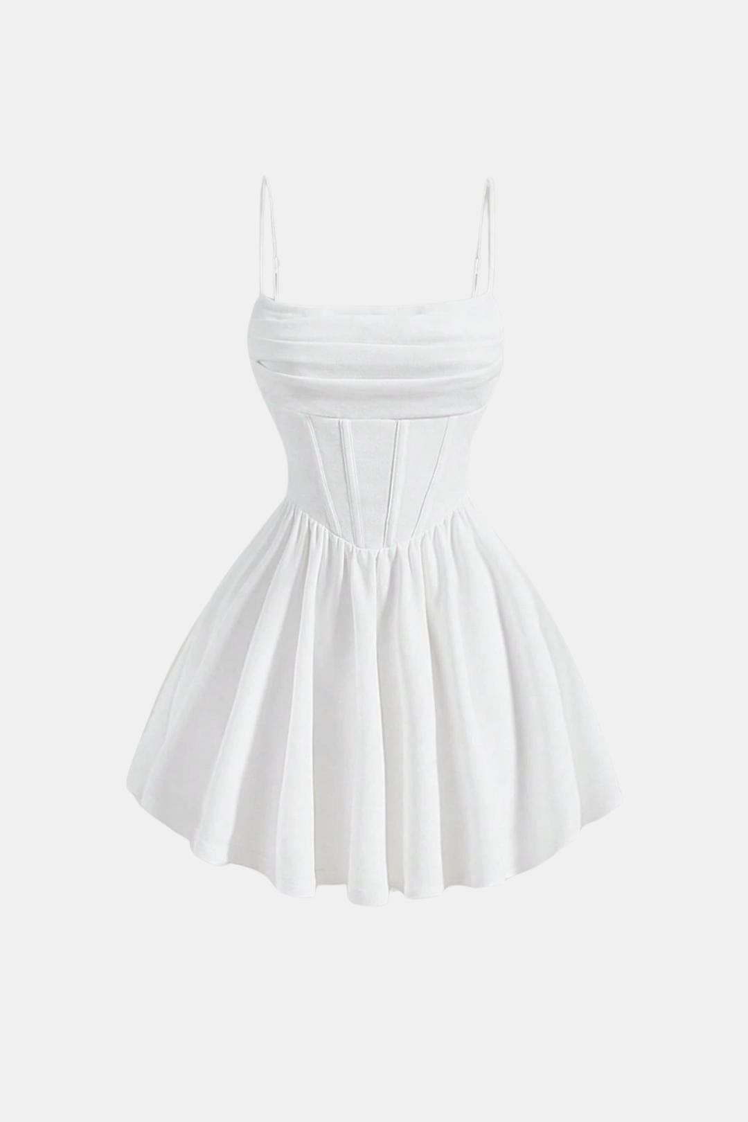 Calyraea - Gerafftes Träger Mini Kleid
