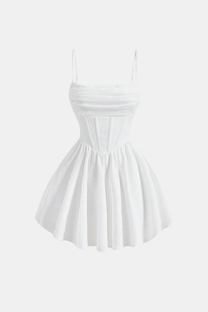 Calyraea - Gerafftes Träger Mini Kleid