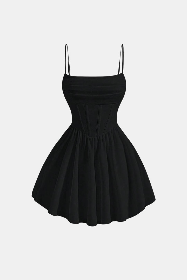 Calyraea - Gerafftes Träger Mini Kleid