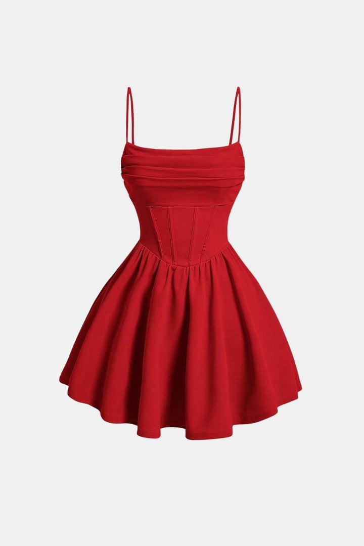 Calyraea - Gerafftes Träger Mini Kleid