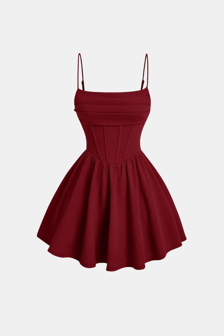 Calyraea - Gerafftes Träger Mini Kleid