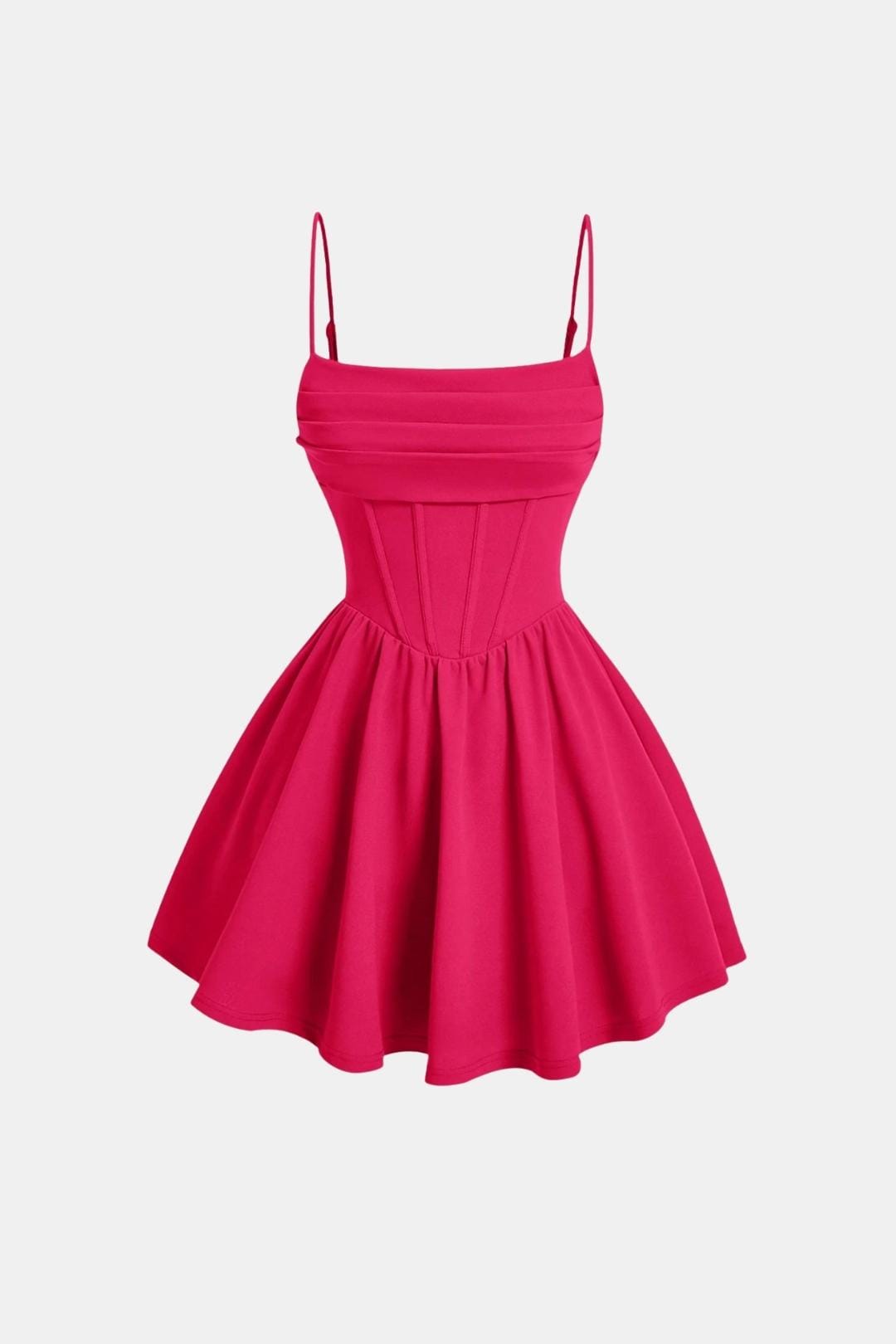 Calyraea - Gerafftes Träger Mini Kleid