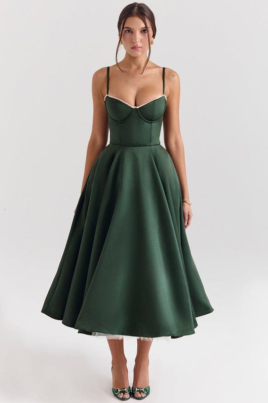 Celestira - Korsett Stil Ärmelloses Midi Kleid