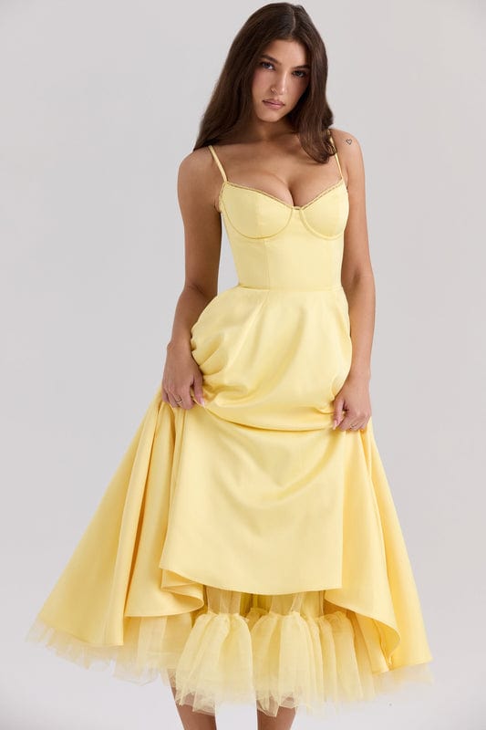 Celestira - Korsett Stil Ärmelloses Midi Kleid