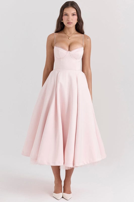Celestira - Korsett Stil Ärmelloses Midi Kleid