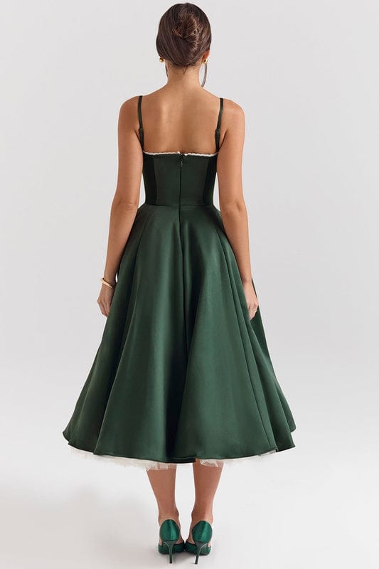 Celestira - Korsett Stil Ärmelloses Midi Kleid