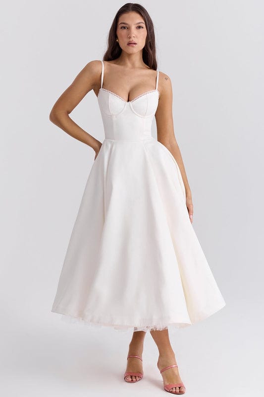 Celestira - Korsett Stil Ärmelloses Midi Kleid