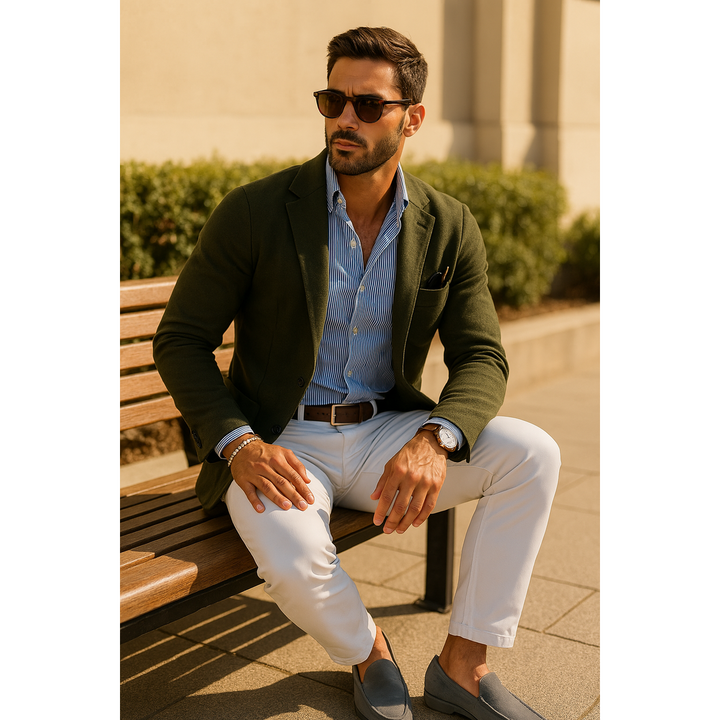 Olviro - Herren Casual Blazer Mit Reverskragen