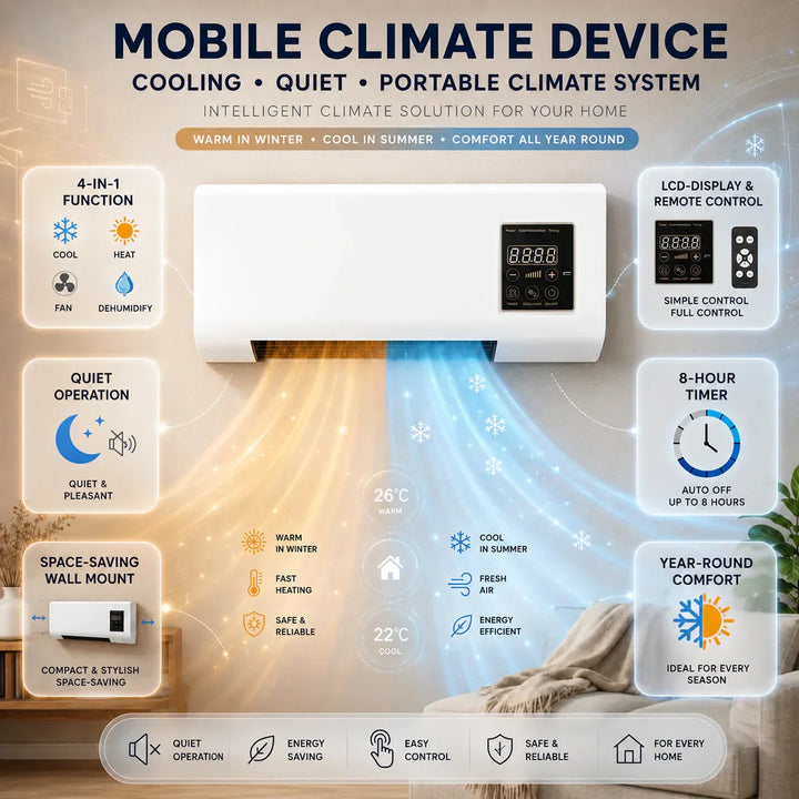 Wandklimaanlage Monoblock 4-in-1 Klimagerät ohne Außengerät leise - Image 4