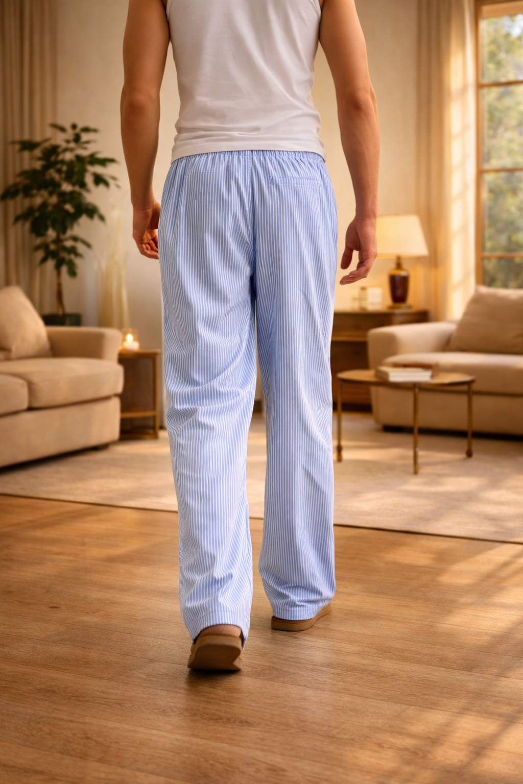 Lukas – Herren Gestreifte Weite Hose Relaxed Fit