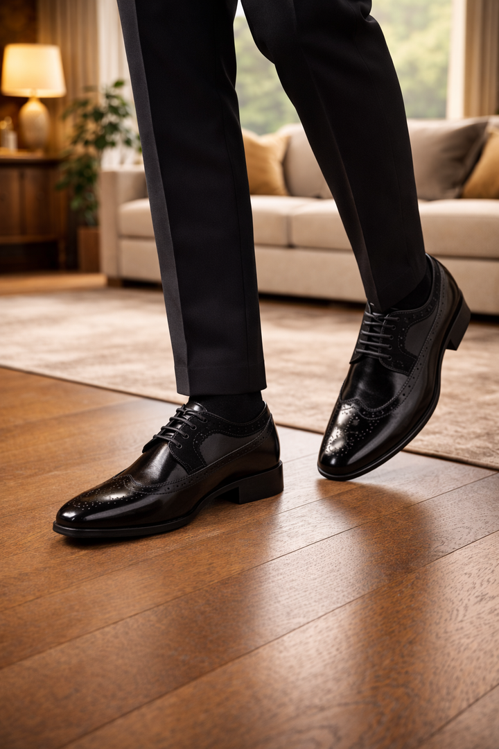 Alaric - Herren Leder Brogue Oxford Schuhe mit Schnürverschluss