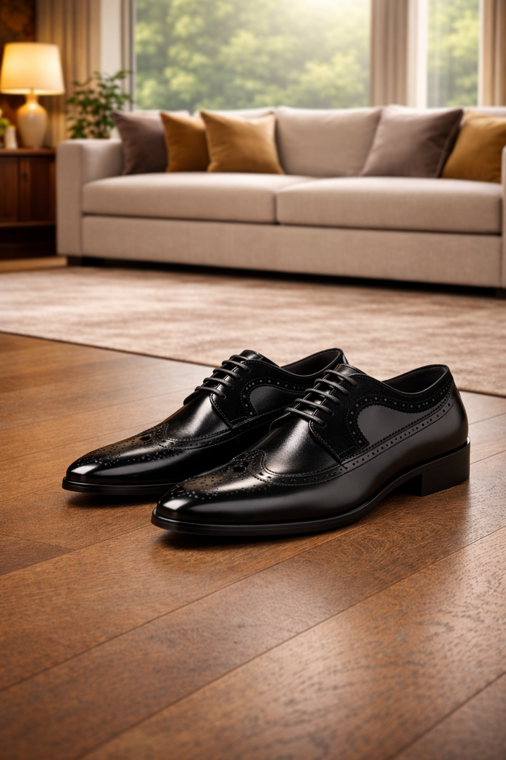 Alaric - Herren Leder Brogue Oxford Schuhe mit Schnürverschluss