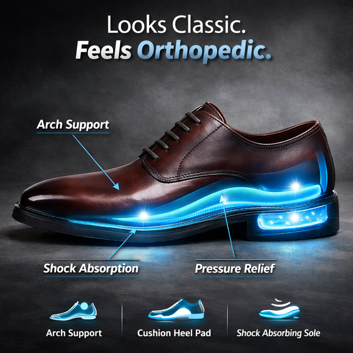 Ortheno - Leder Oxford Schuhe Komfort Elegant