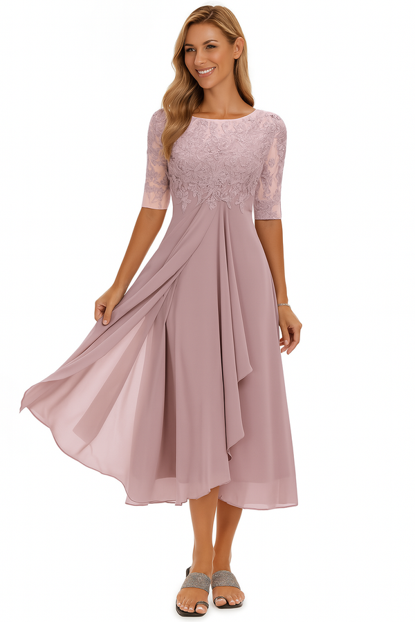 Greta | Damen Sommer A Linie Midi Kleid - Image 2