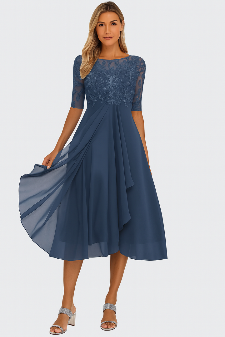 Greta | Damen Sommer A Linie Midi Kleid - Image 4