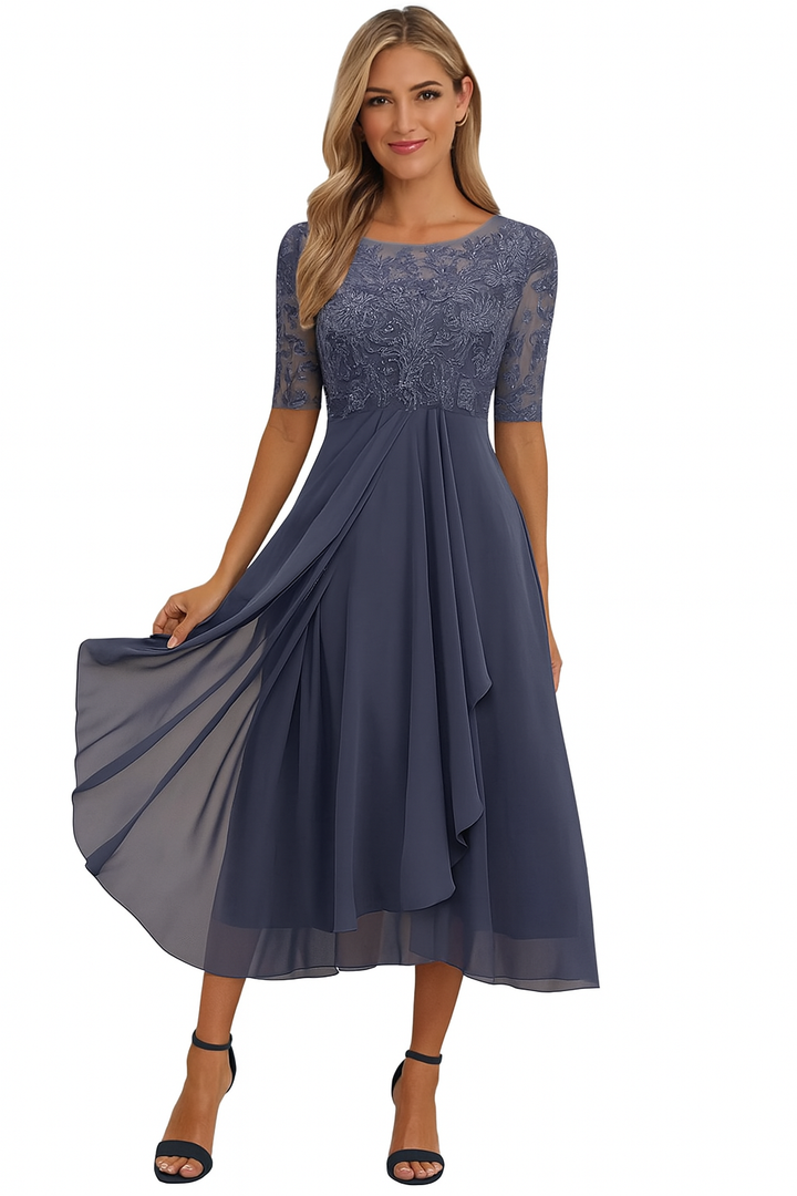 Greta | Damen Sommer A Linie Midi Kleid - Image 5
