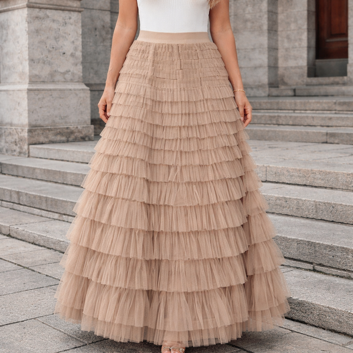 Damen Tüllrock Maxi Lagenlook - Image 2