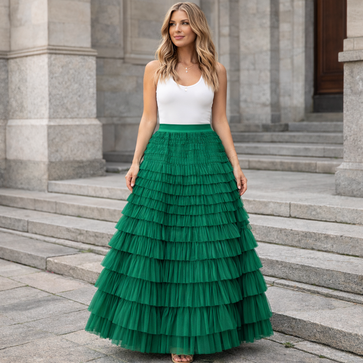 Damen Tüllrock Maxi Lagenlook - Image 6