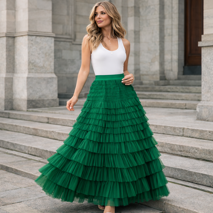 Damen Tüllrock Maxi Lagenlook - Image 5
