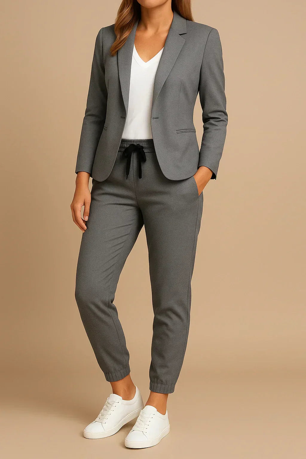 Women Two Piece Blazer Pant Set Elegant Suit - Image 7
