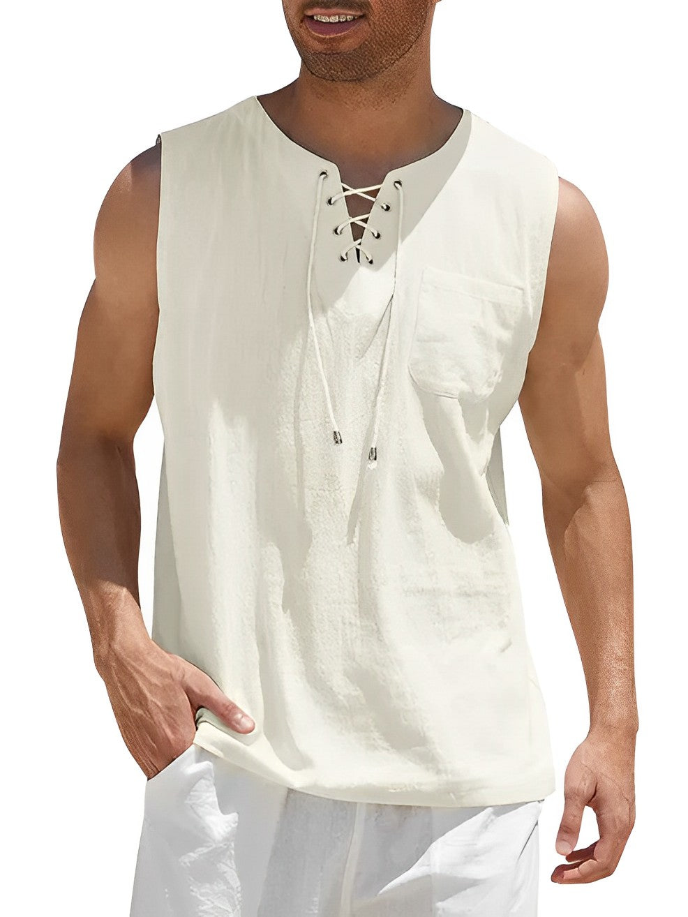 Men's Loose Fit Sleeveless Shirt Summer Tank Top - Image 8