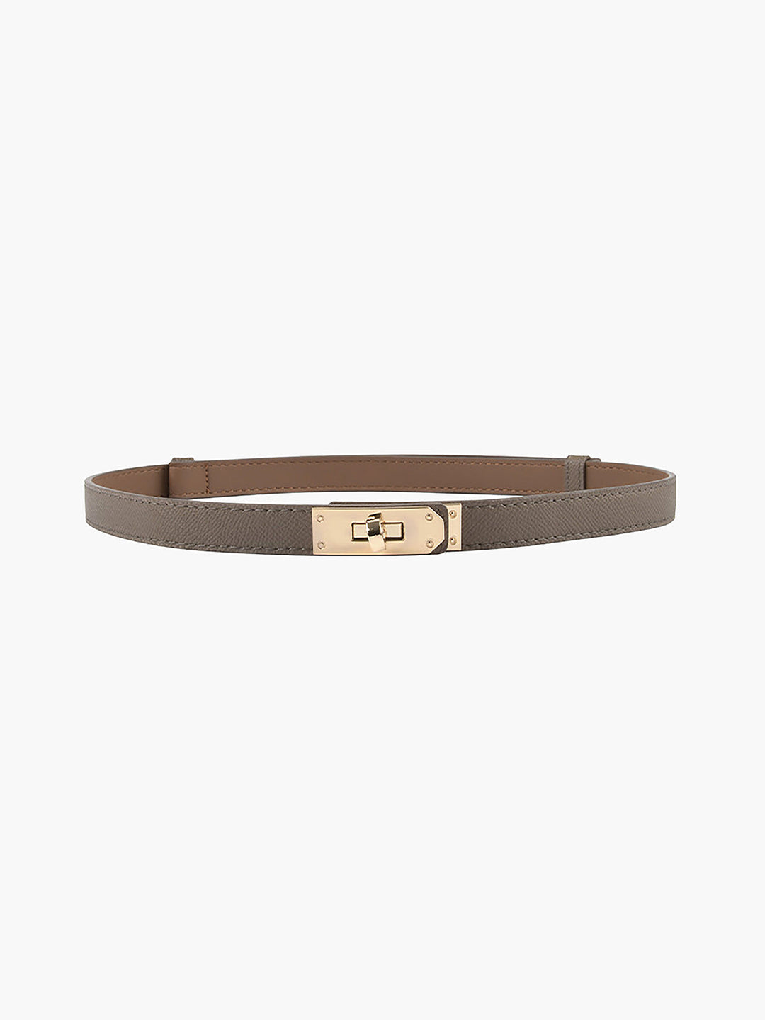 Women Skinny Belt Gold Buckle Faux Leather Adjustable - Image 4