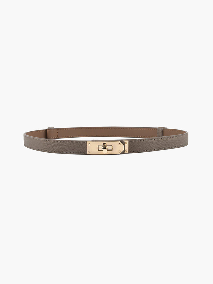 Women Skinny Belt Gold Buckle Faux Leather Adjustable - Image 4