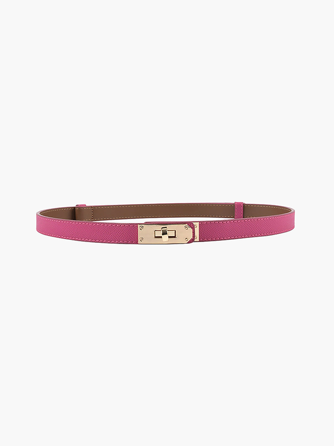 Women Skinny Belt Gold Buckle Faux Leather Adjustable - Image 6