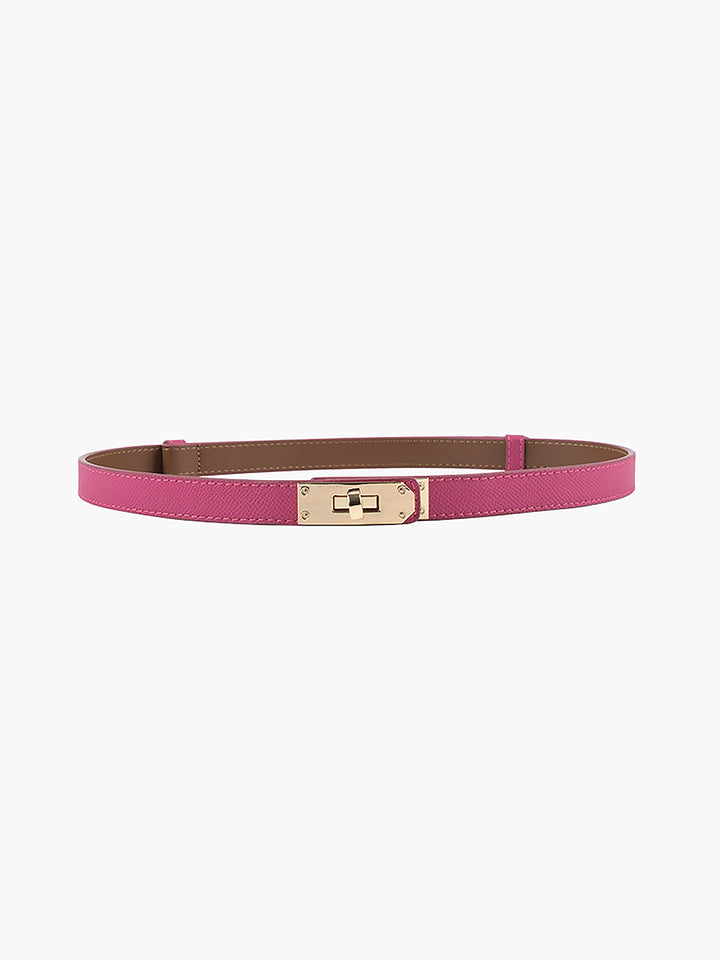 Women Skinny Belt Gold Buckle Faux Leather Adjustable - Image 6