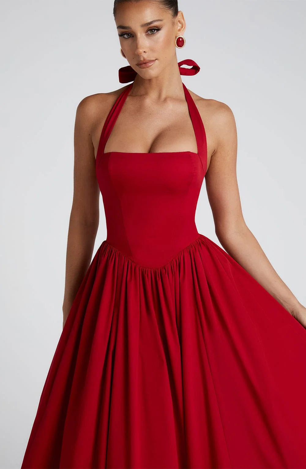 Elisara – Midi Kleid Mit Schnürung Und Korsett Struktur